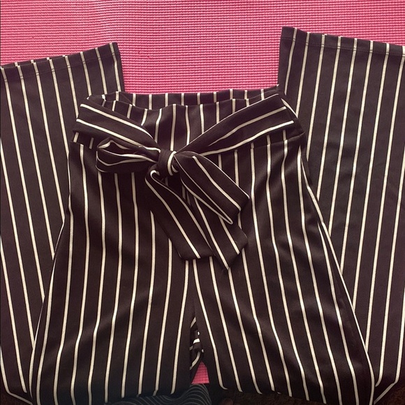 Windsor Pants - Windsor Black and White Wide Leg Jumpsuit with Tailored Stripes